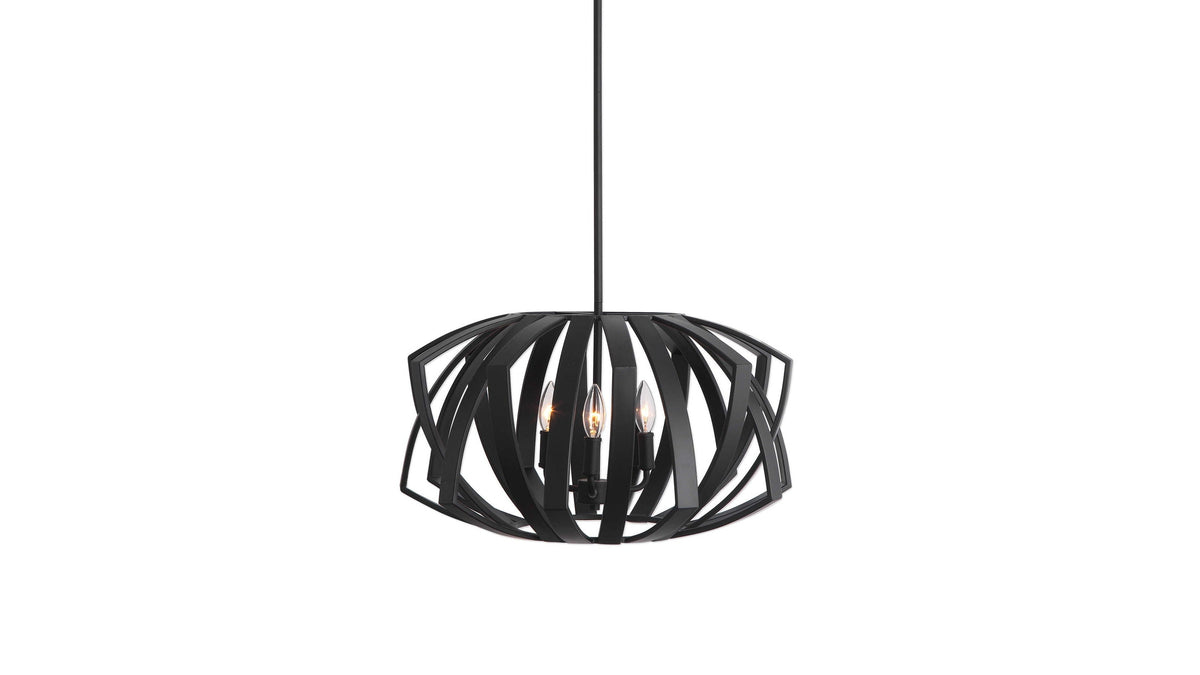 Thales - Geometric 3 Light Pendant - Black