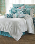 Catalina - King Duvet Cover Set (Set of 4) - Blue / White