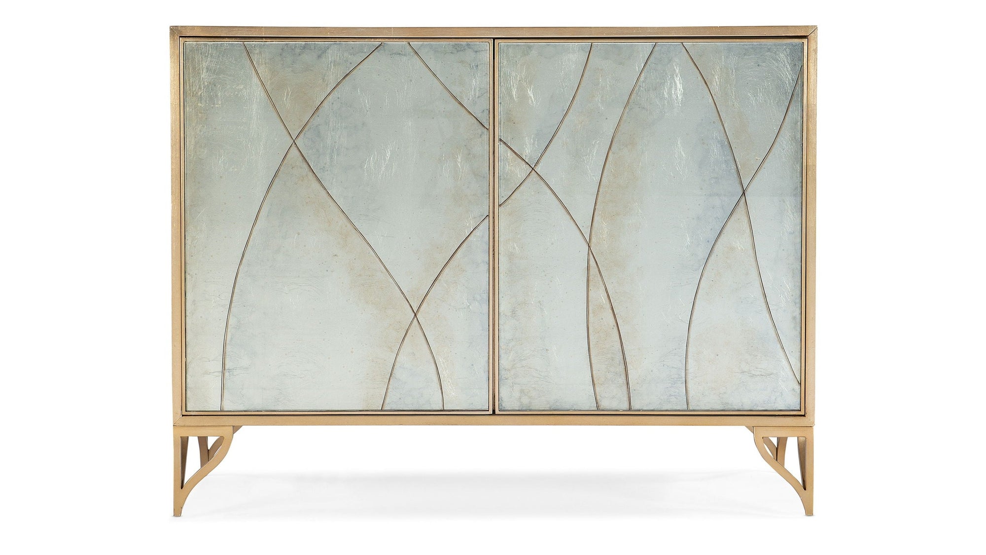 Melange - Joannie 2-Door Chest - Light Blue / Gold