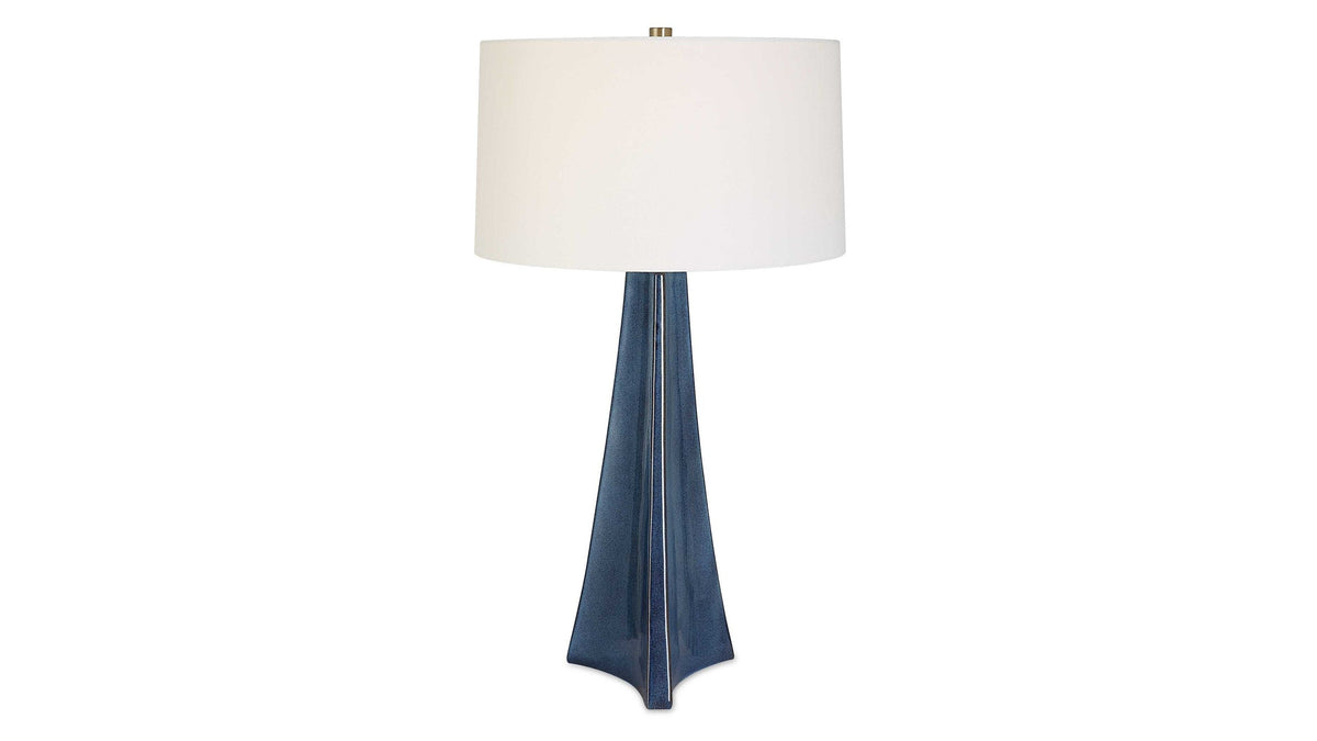 Teramo - Scalloped Ceramic Table Lamp - Blue