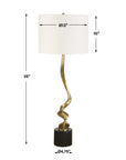 Spiraling - Cordless Brass Buffet Lamp - Black / Gold