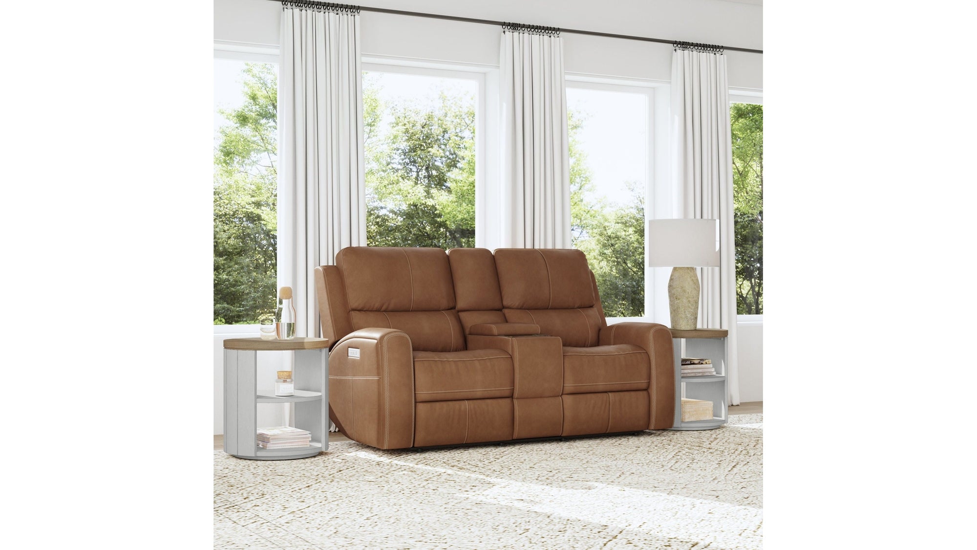 Linden - Power Reclining Loveseat With Console &amp; Power Headrests &amp; Lumbar