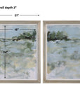 Far Away View - View Framed Prints - Light Blue