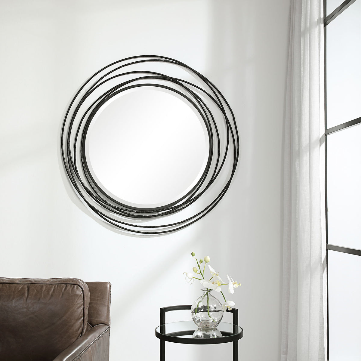 Whirlwind - Round Mirror