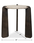 Talud - Modern Marble Side Table - Bronze / Gray