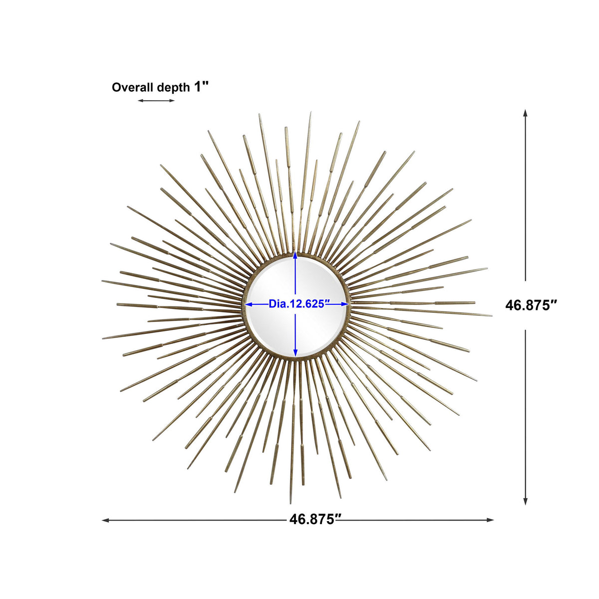 Golden - Rays Starburst Mirror - Gold