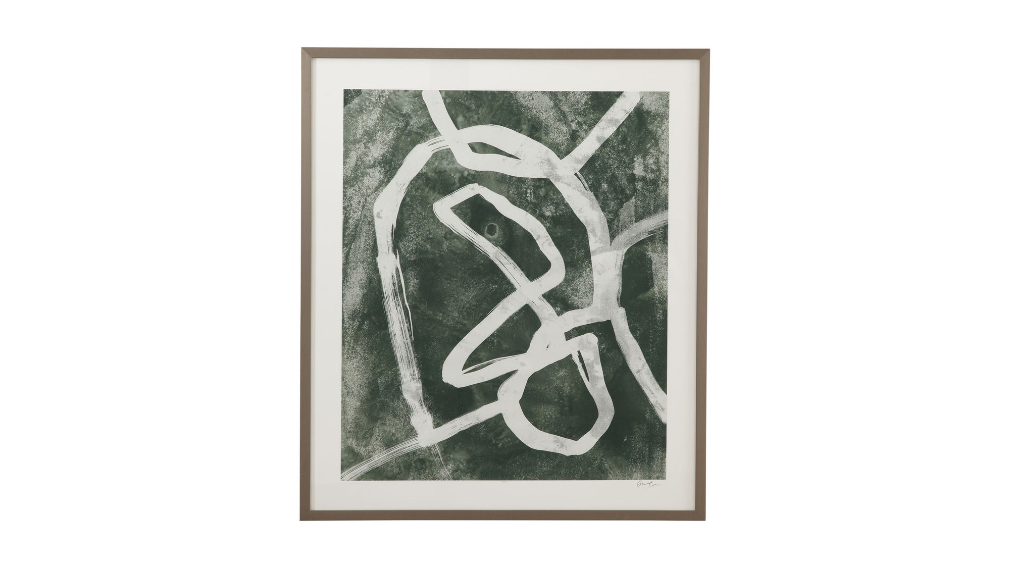 Chalk Line II Framed Print - Green / White