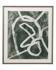 Chalk Line II Framed Print - Green / White