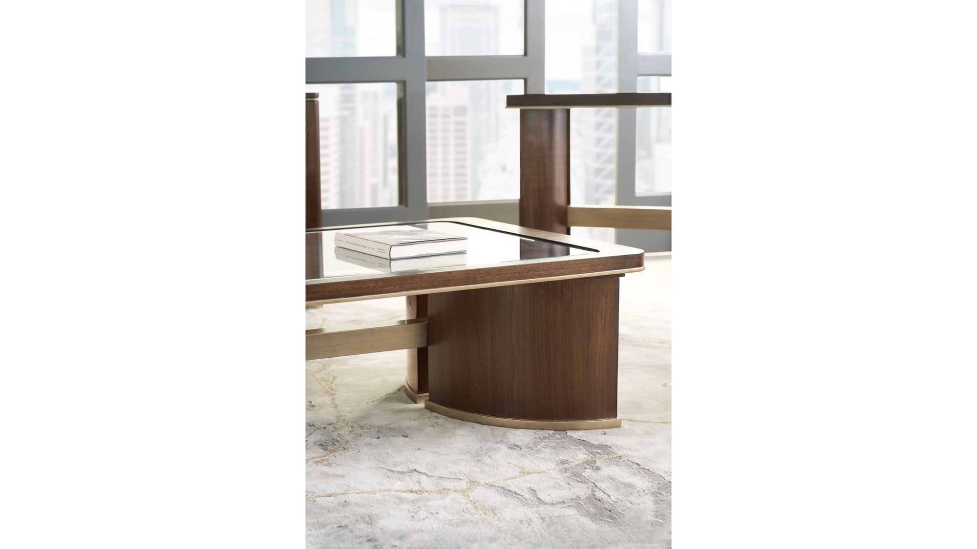 Melange - Contours Cocktail Table - Dark Brown