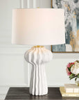 Wrenley - Ridged Table Lamp - White
