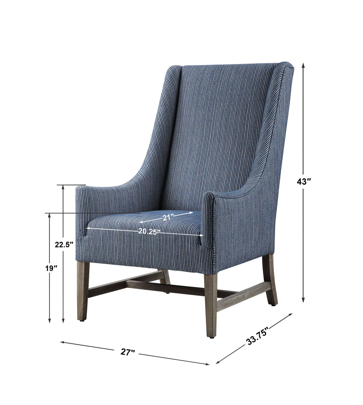 Galiot - Wingback Accent Chair - Blue