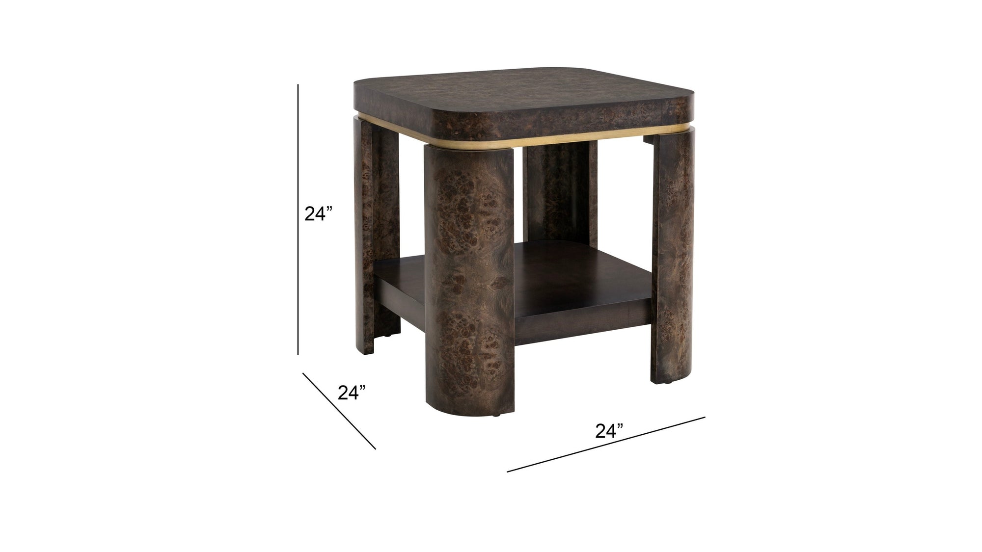 Langford - End Table - Ebony Mappa Burl