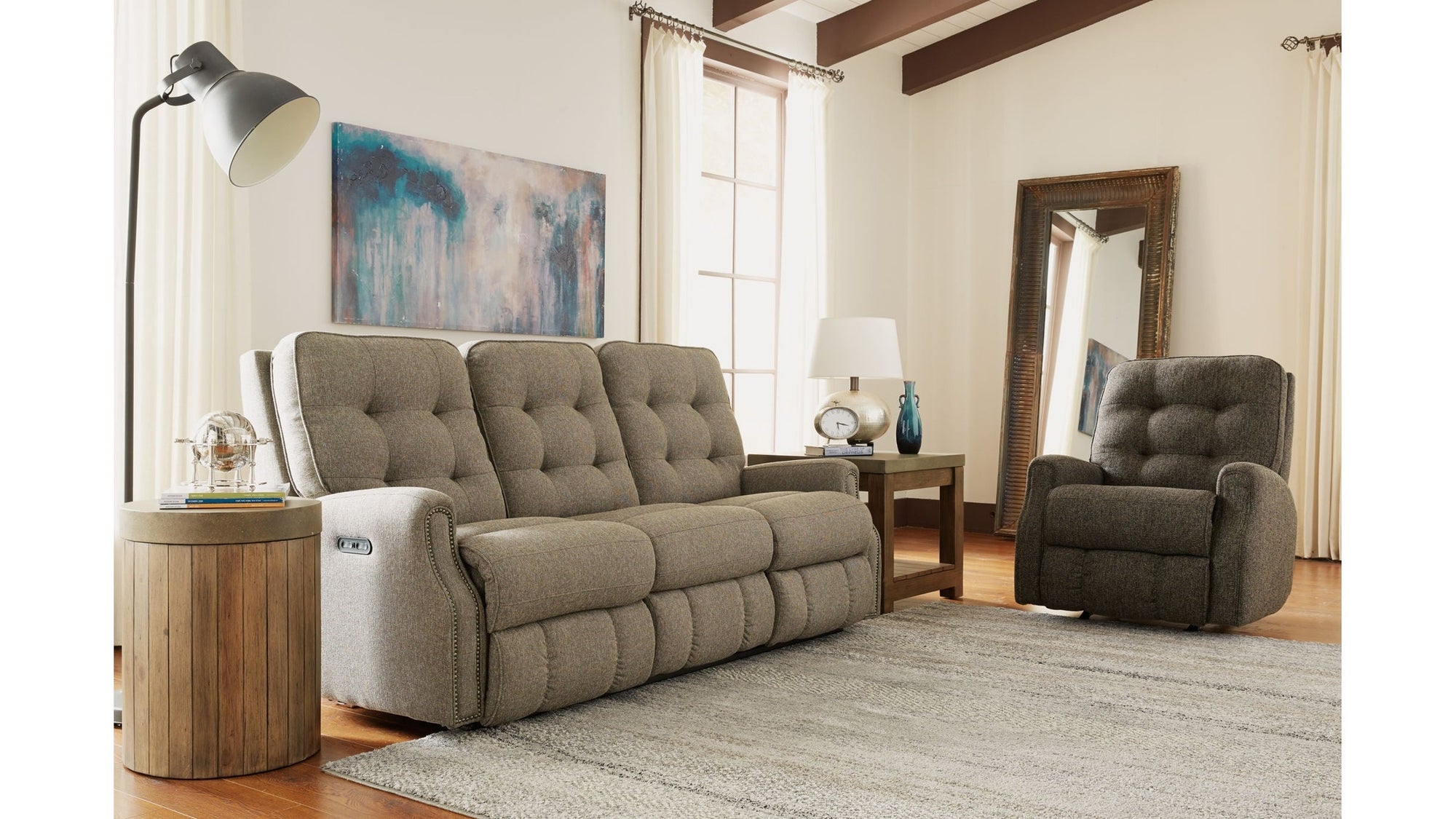 Devon - Reclining Sofa, Nailhead Trim