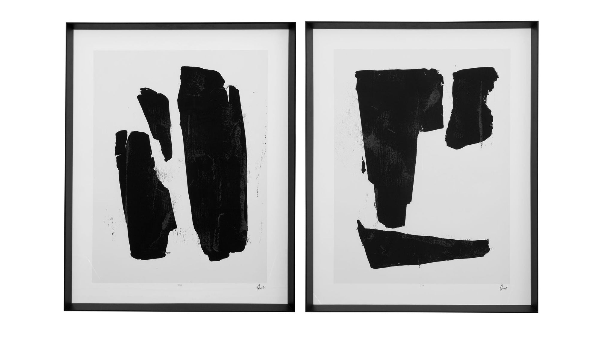 Triple Block Print I Framed Art - Black