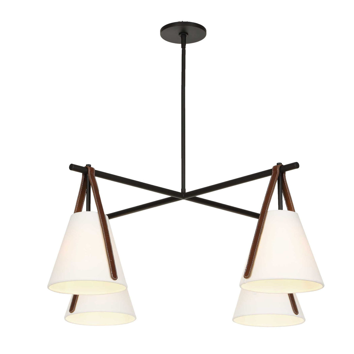 Reins - Accent Straps 4 Light Chandelier - Black