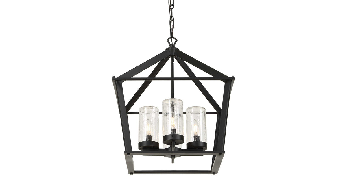 Evanston - 4 Light Indoor-Outdoor Pendant - Black