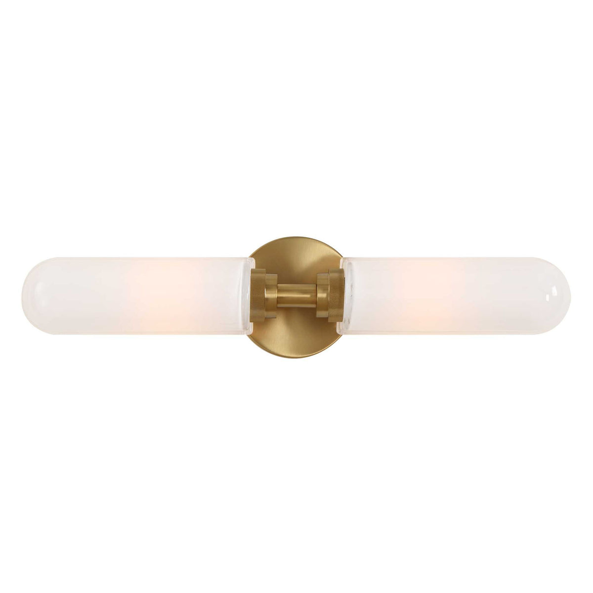 Wellsville - 2 Light Brass Sconce - White / Gold