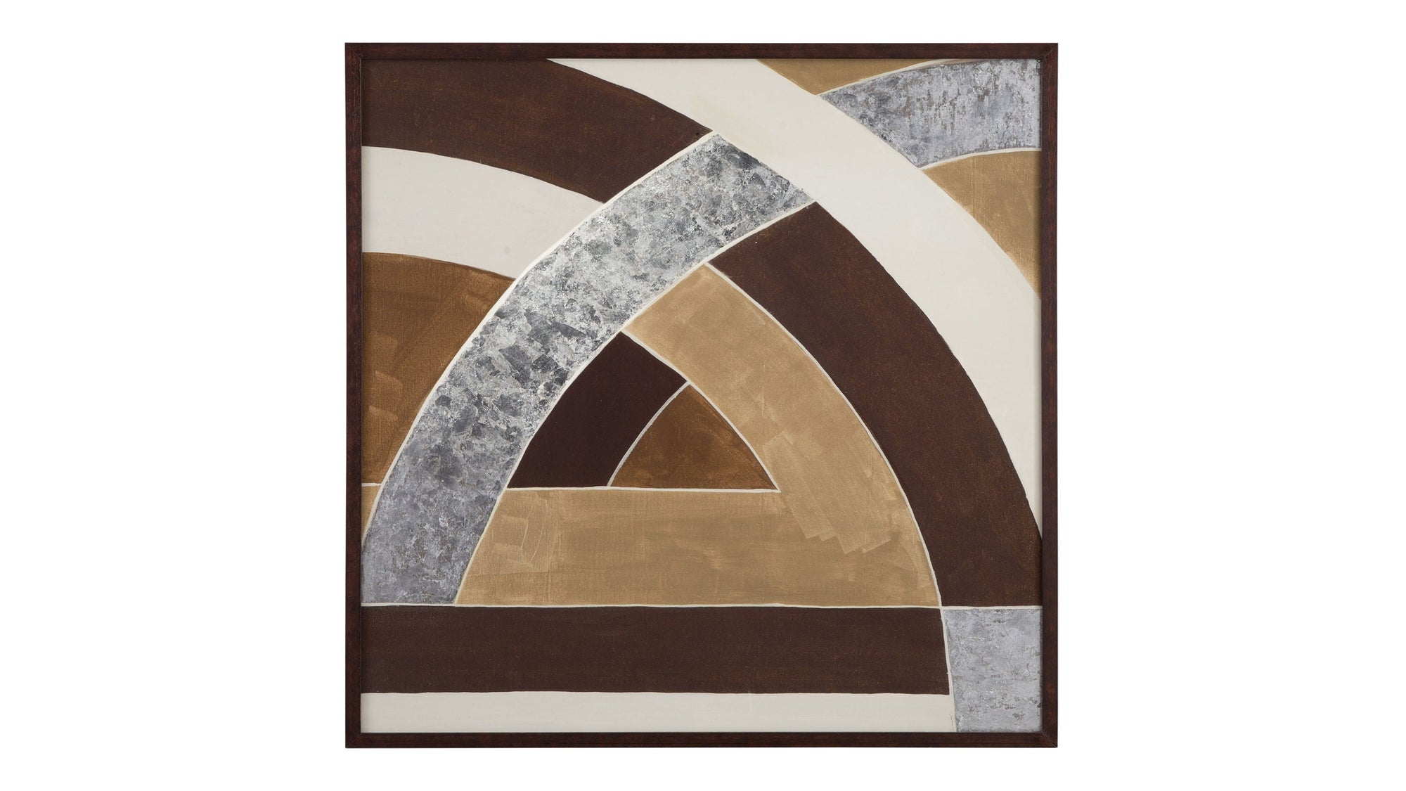 Neutral Geometry II Framed Print - Brown