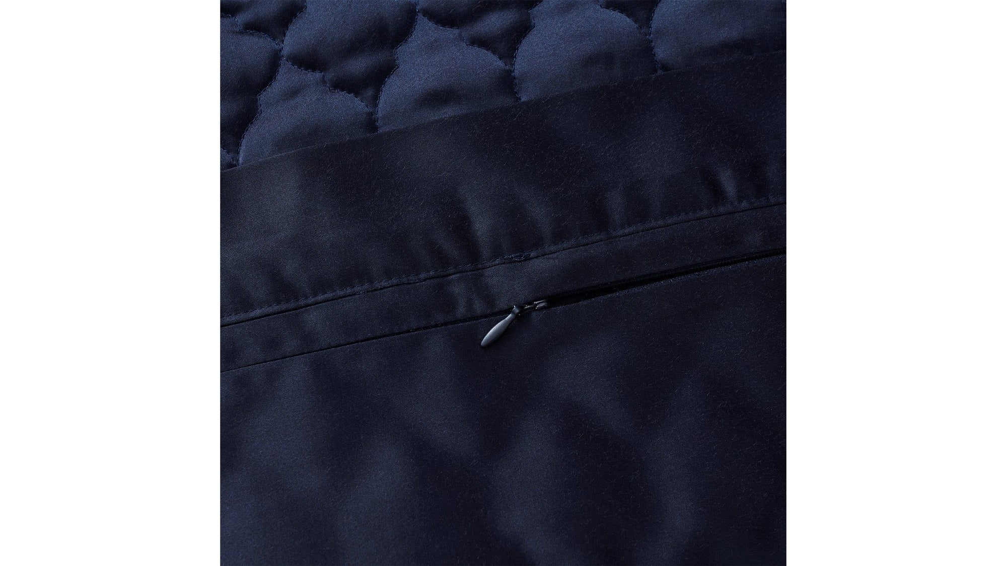 High Shine Satin - 21" x 34" Quatrefoil Quilt Pillow Sham Set Set of 2 - Navy