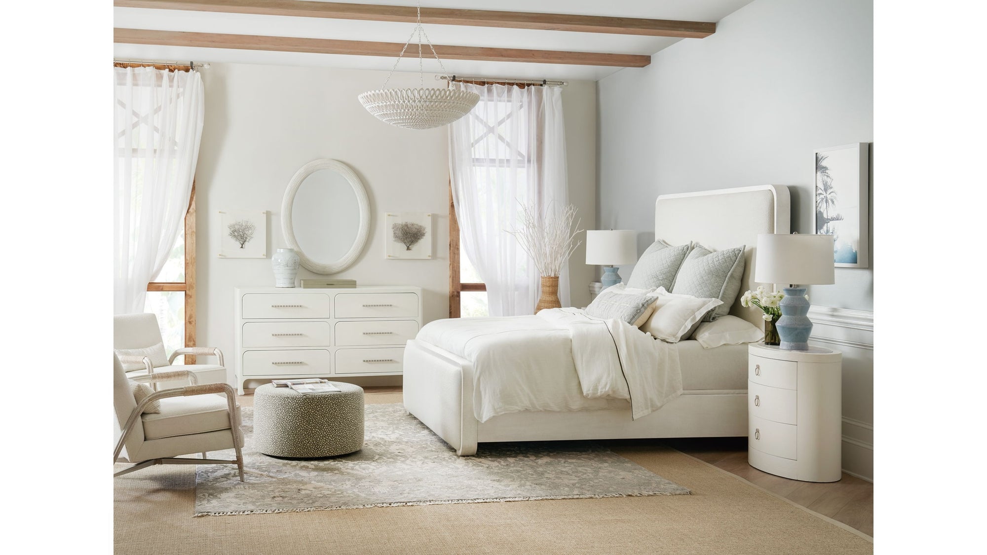 Serenity - Amelia Oval Mirror - White