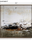The Other Side - Framed Abstract Art - Black / Brown / Gray / Green / Orange / White / Yellow