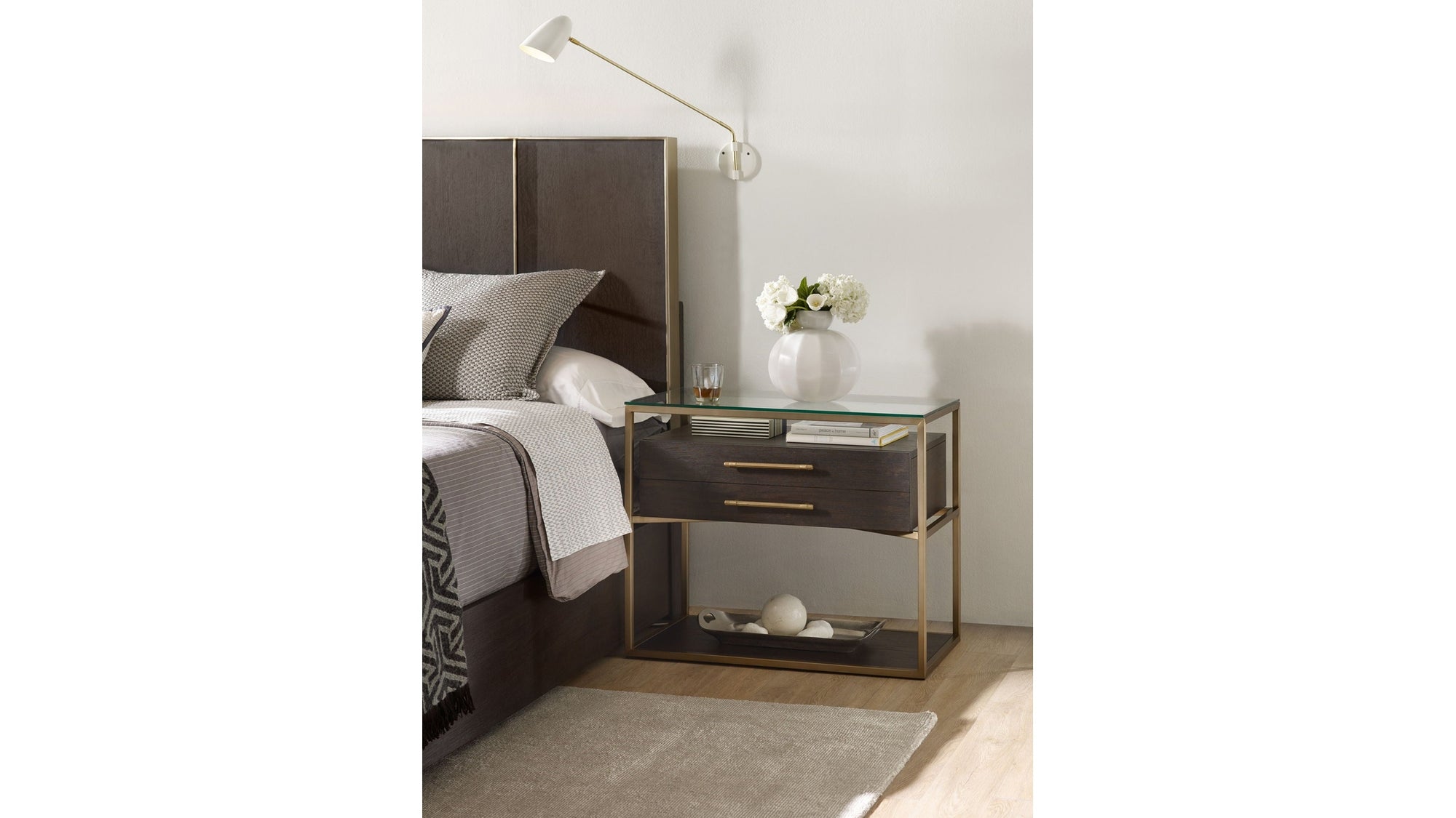 Curata - 1-Drawer Nightstand - Dark Brown