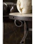 Hill Country - Luckenbach Metal And Stone End Table - Light Brown / Black