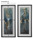 Glimmering Agate - Abstract Prints (Set of 2) - Blue