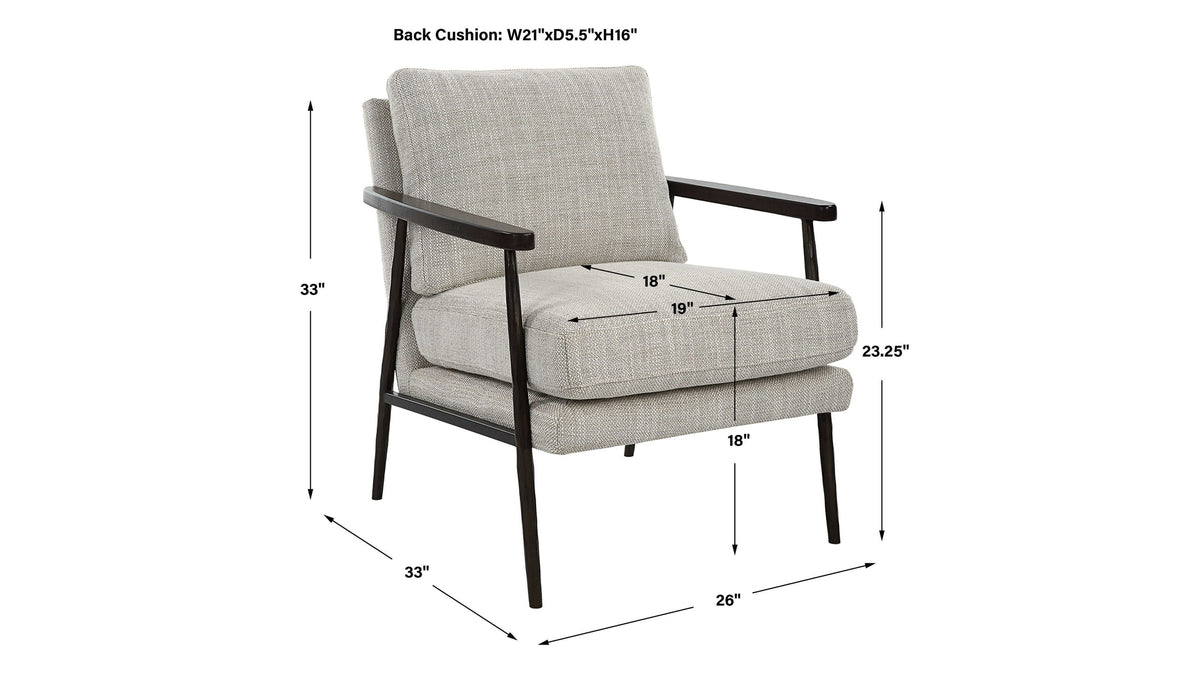 Sebastian - Cast Iron Accent Chair - Gray