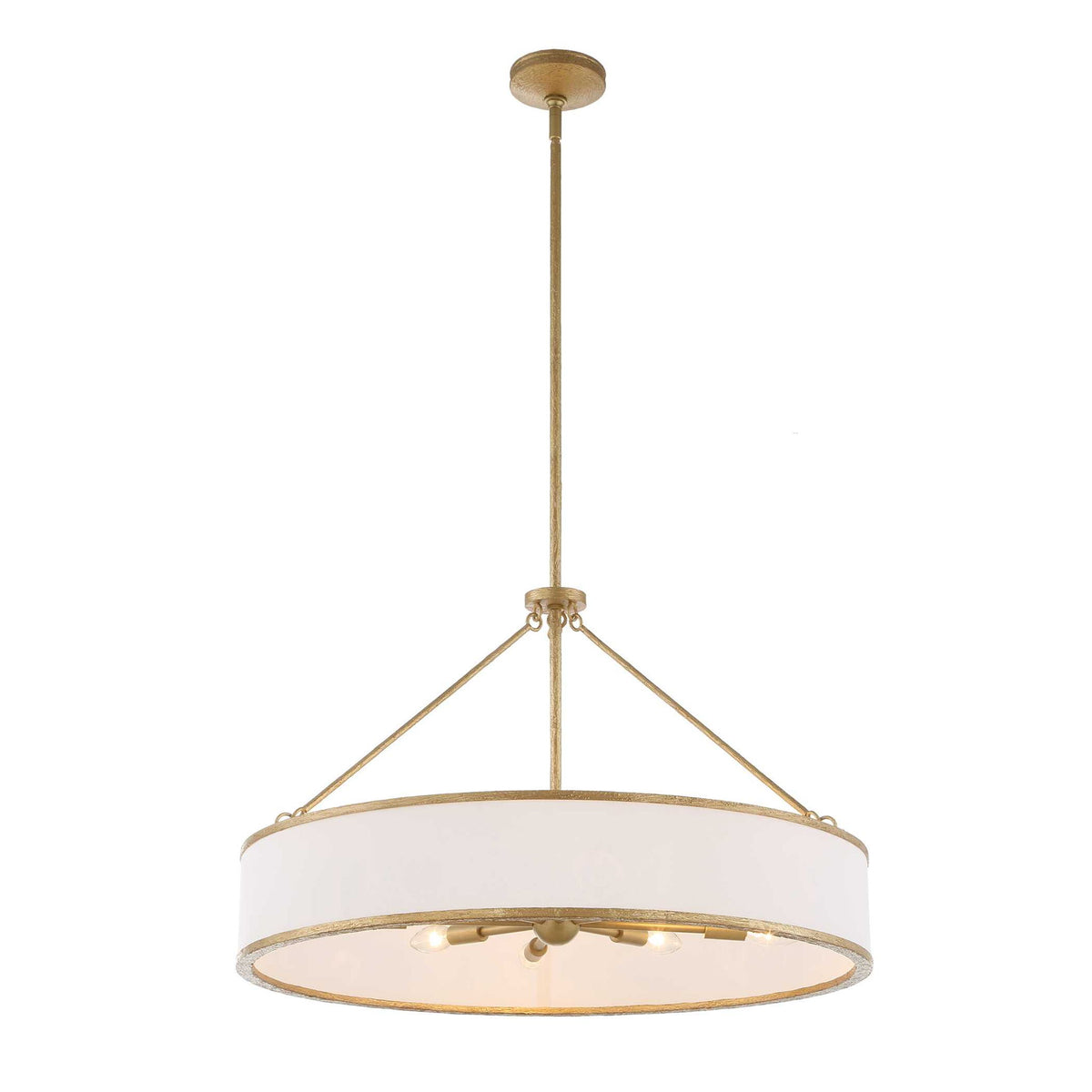 Algiers - 8 Light Drum Pendant - Gold / White