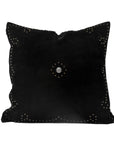 Western Suede Pillow - Western Suede Antique Silver Concho & Studded Pillow - Black