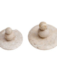 Quarried Stone - Indoor-Outdoor Sculptures (Set of 2) - White / Yellow