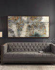 Behind The Falls - Abstract Art - Beige