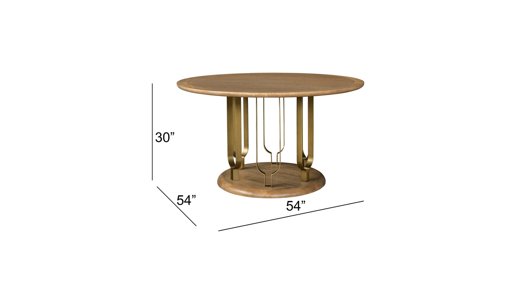 Ryder - Dining Table - Chestnut Elm / Antique Brass