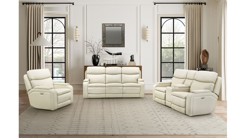 Gunner - Sofa Recliner With Power And Power Headrest - Almond