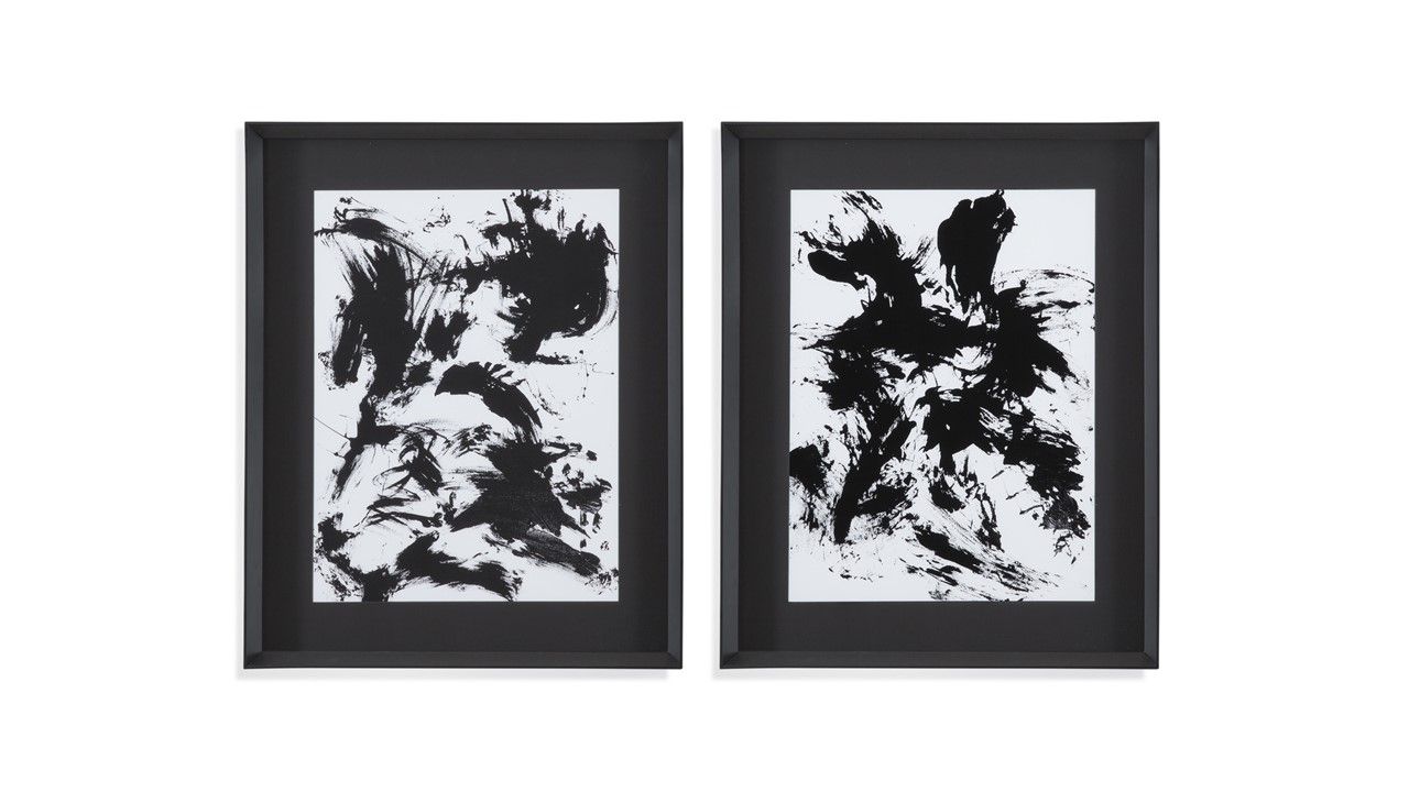 Expressive Abstract Framed Print Set of 2 - Black