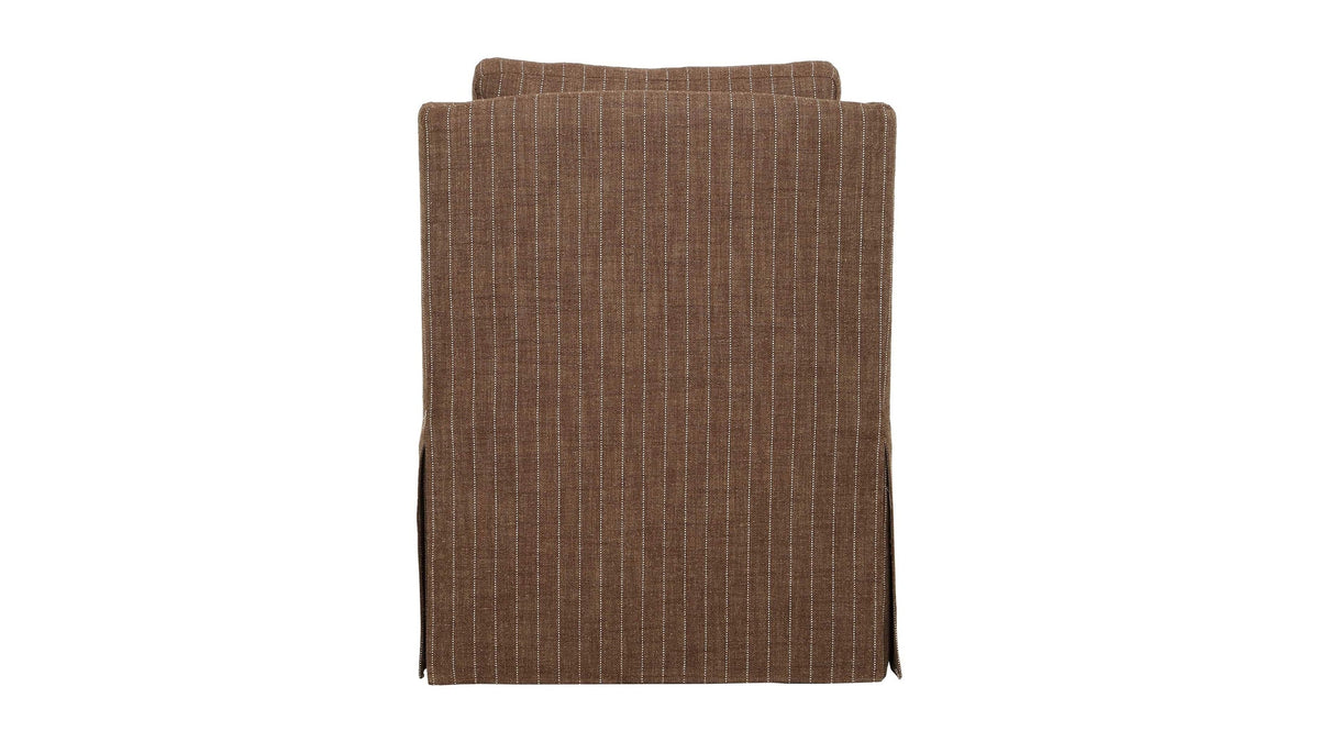 Luisa - Pinstripe Swivel Chair - Brown