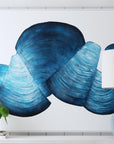 Ribbons Canvas Art - White / Blue