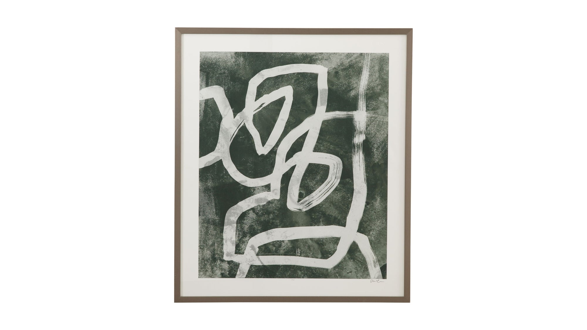 Chalk Line I Framed Print - Green / White