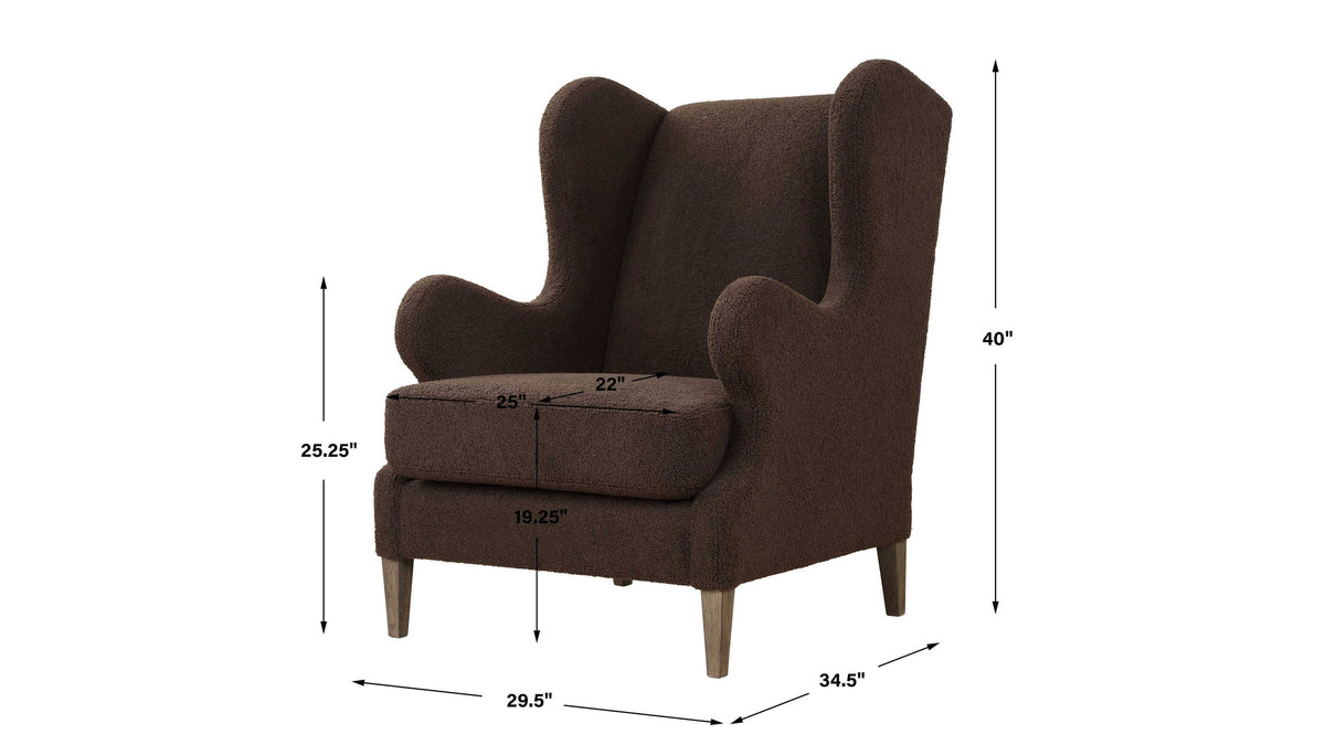 Serpentine - Brown Fabric Accent Chair