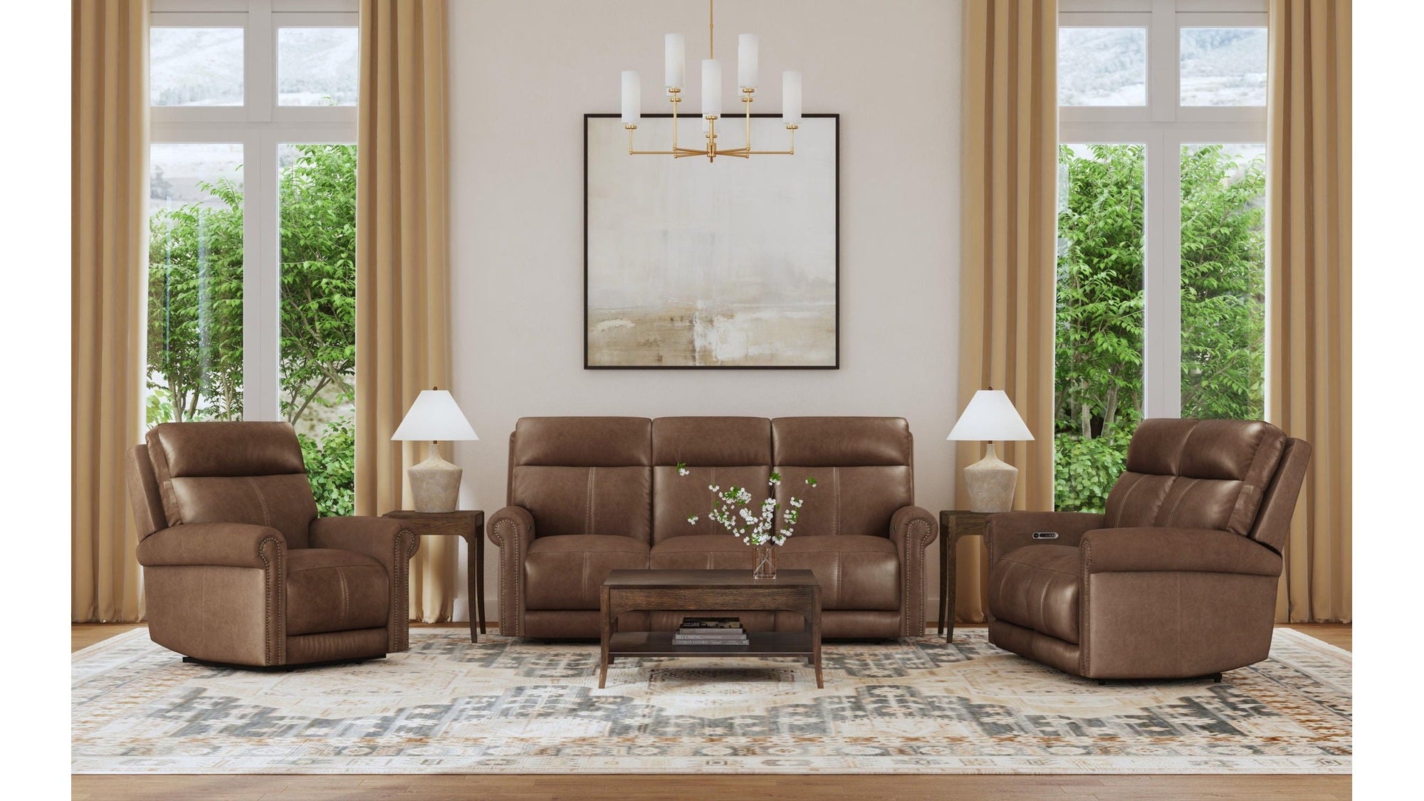 Alexander - Power Reclining Sofa With Console, Power Headrest &amp; Lumbar