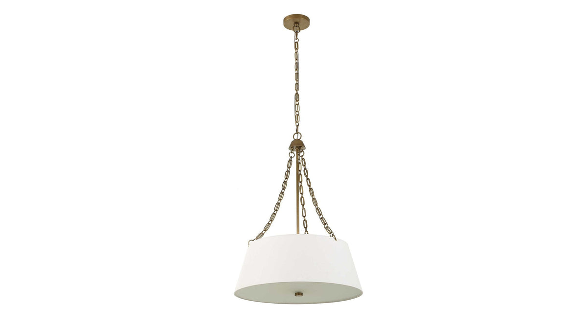 Andalucia - 4 Light Drum Pendant - Gold / White