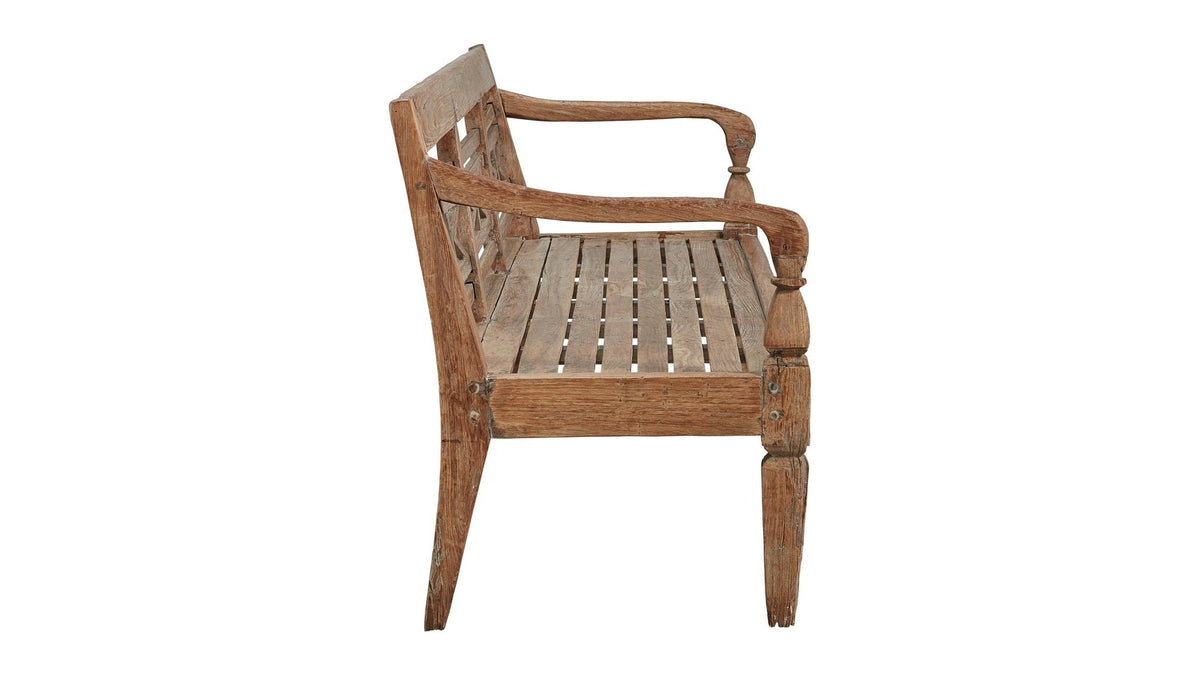 Antique - Plantation Grown Teak Bench - Dark Brown