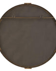 Russo - Travertine Round Mirror - Bronze / Brown / Gold