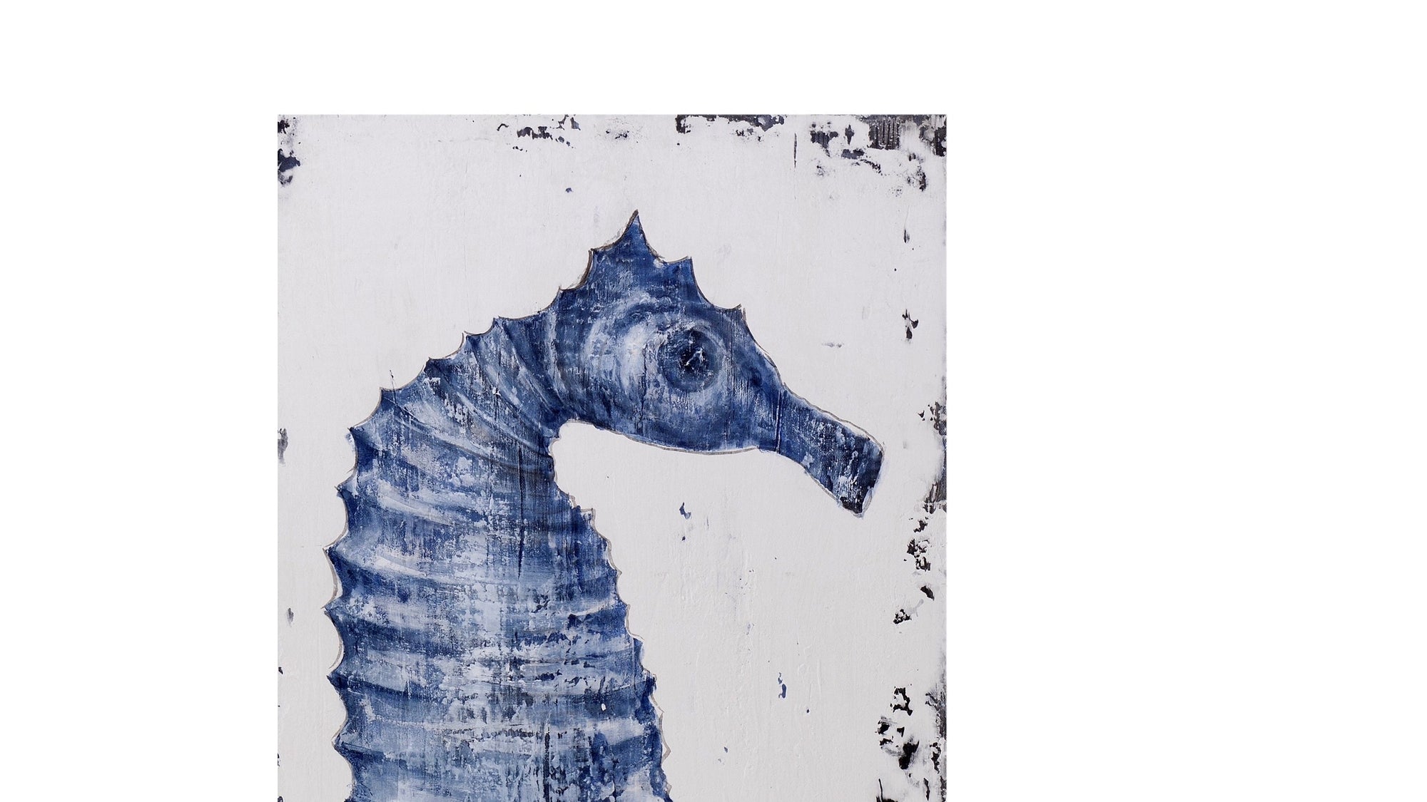 Sea Horse I Canvas Art - Blue