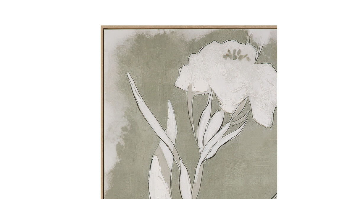 Serene Botanical II Framed Canvas - Beige