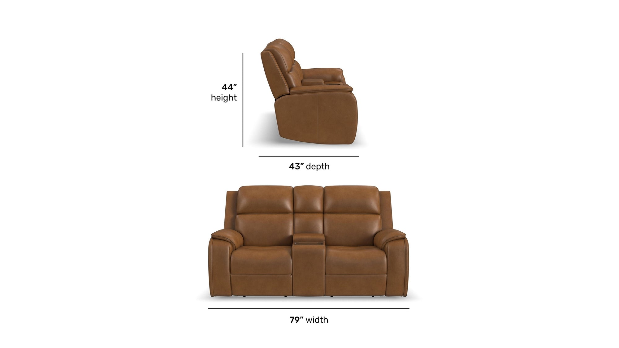 Ziggy - Power Reclining Loveseat With Console, Power Headrest, Lumbar, Heat &amp; Massage