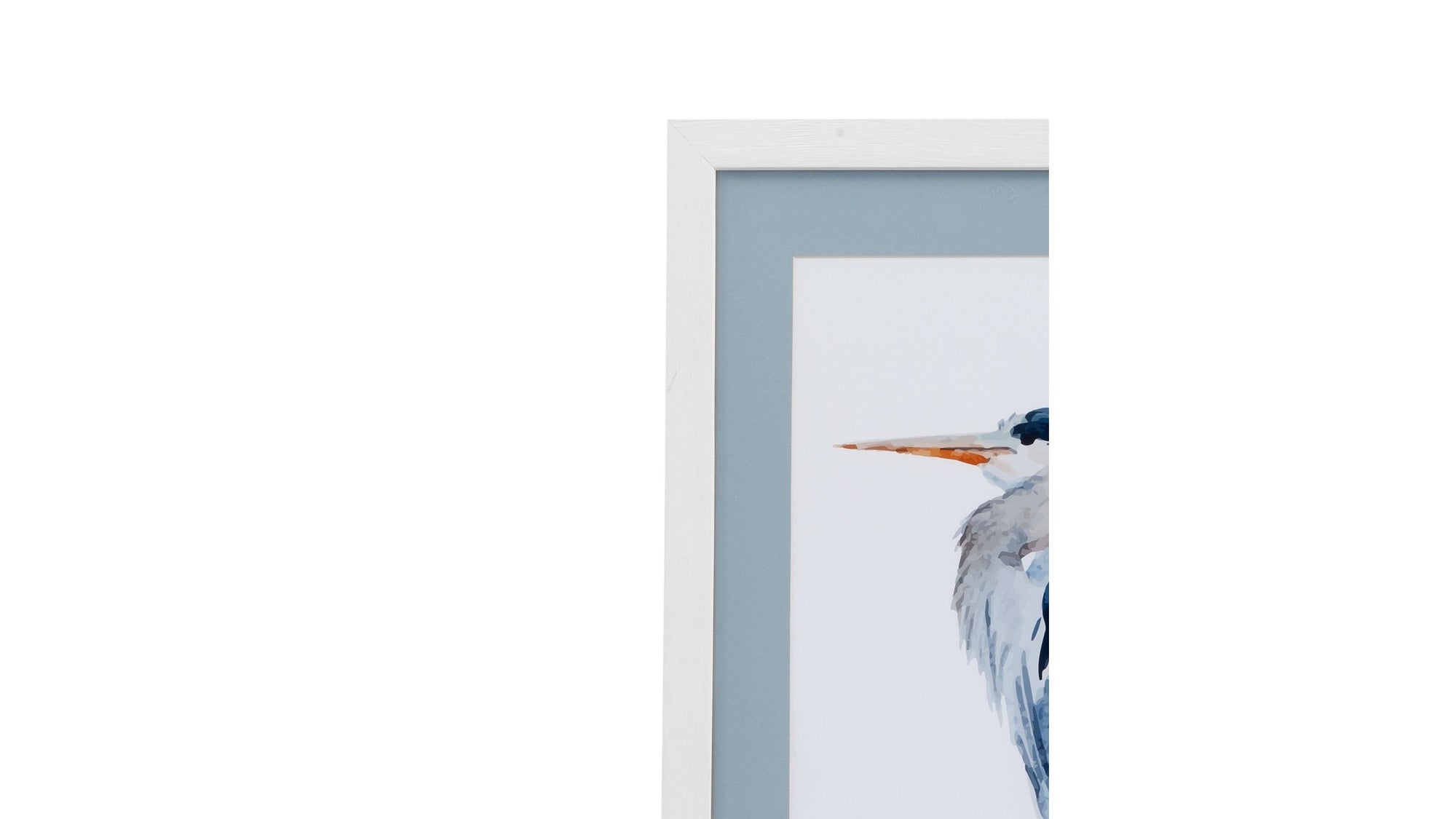 Heron Framed Print Set of 2 - White