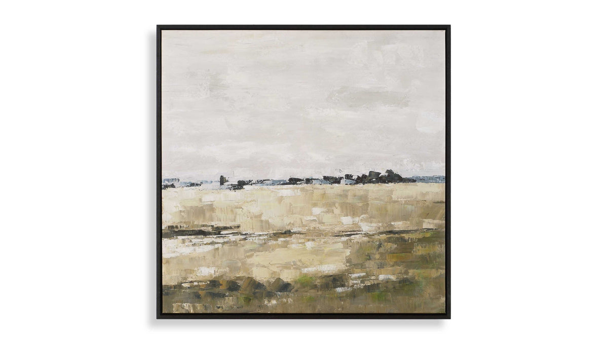 Fragment - Hand Painted Landscape Art - Black / Brown / Gray / Green / White