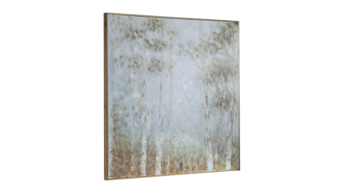 Cotton Woods - Hand Painted Canvas - Light Blue